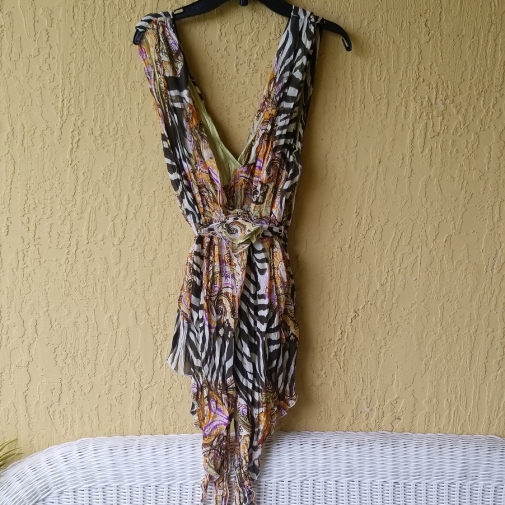 Violet&Clair size M animal print tank top with tie